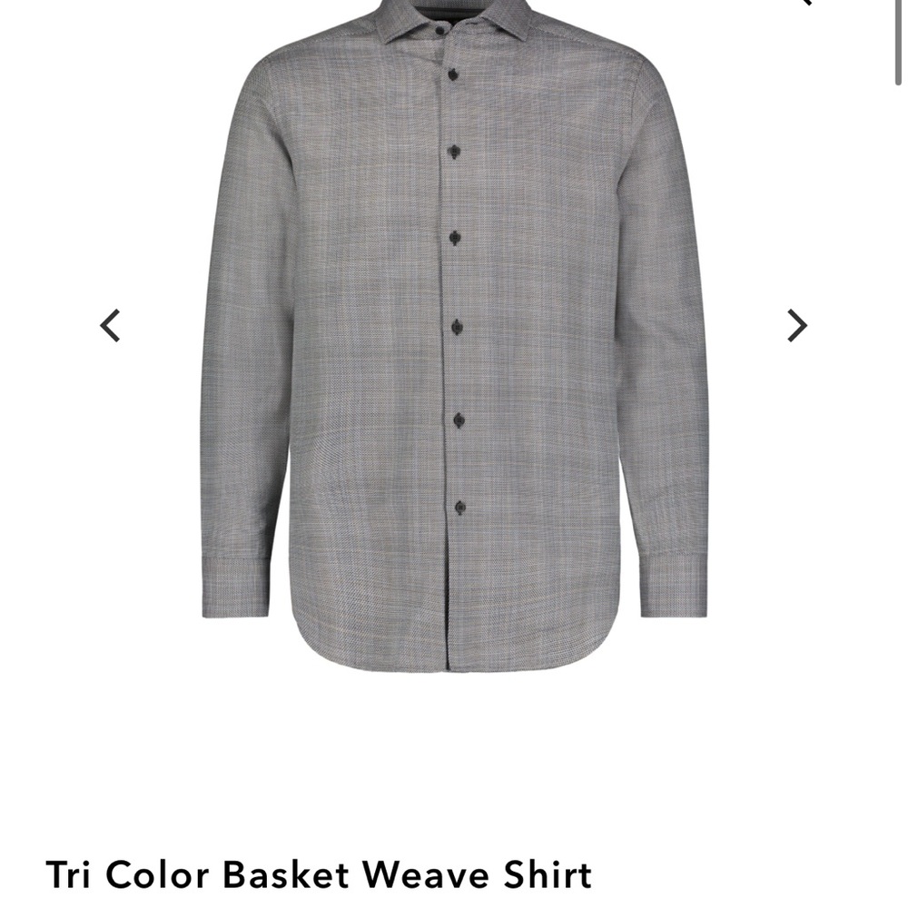 Men's Luchiano Visconti  Gray Basket Weave Shirt